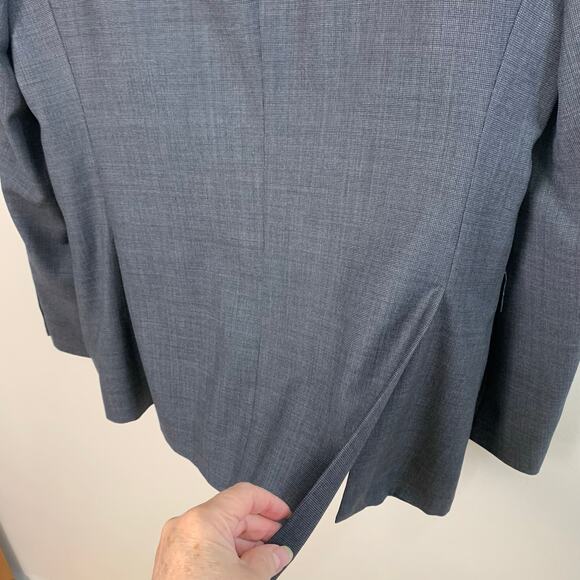 Boss Hugo Size 42L Men's Super 100 Sport Coat Blazer Jacket Gray Wool Business - Picture 7 of 12